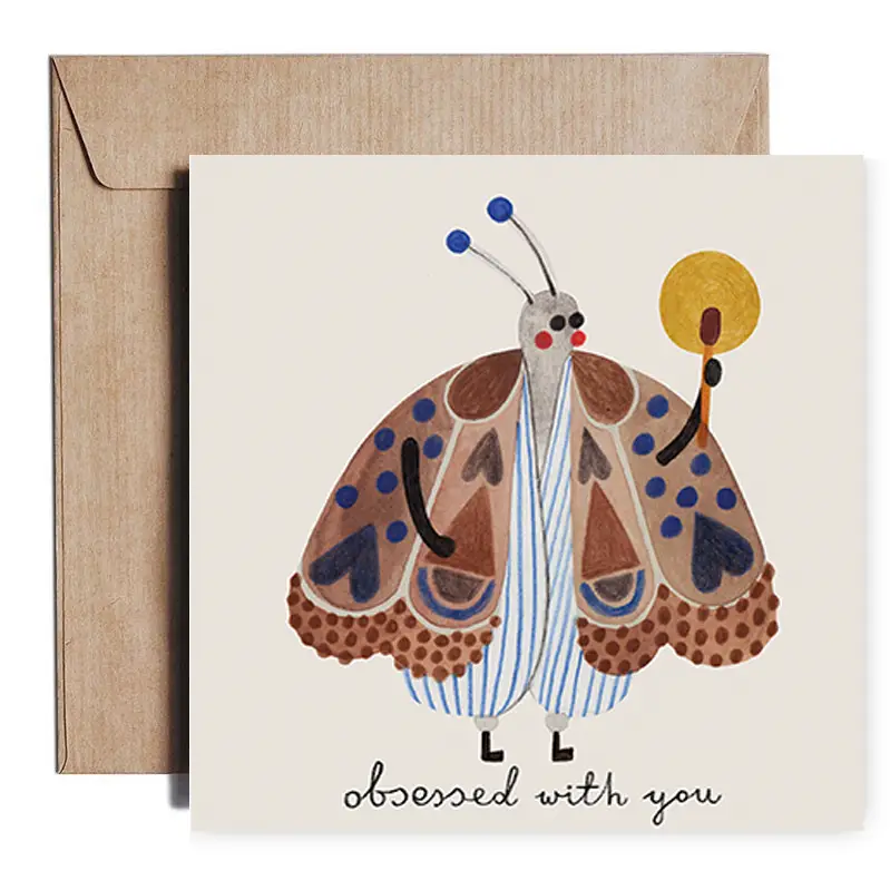 Obsessed Moth Greeting Card - Image 2