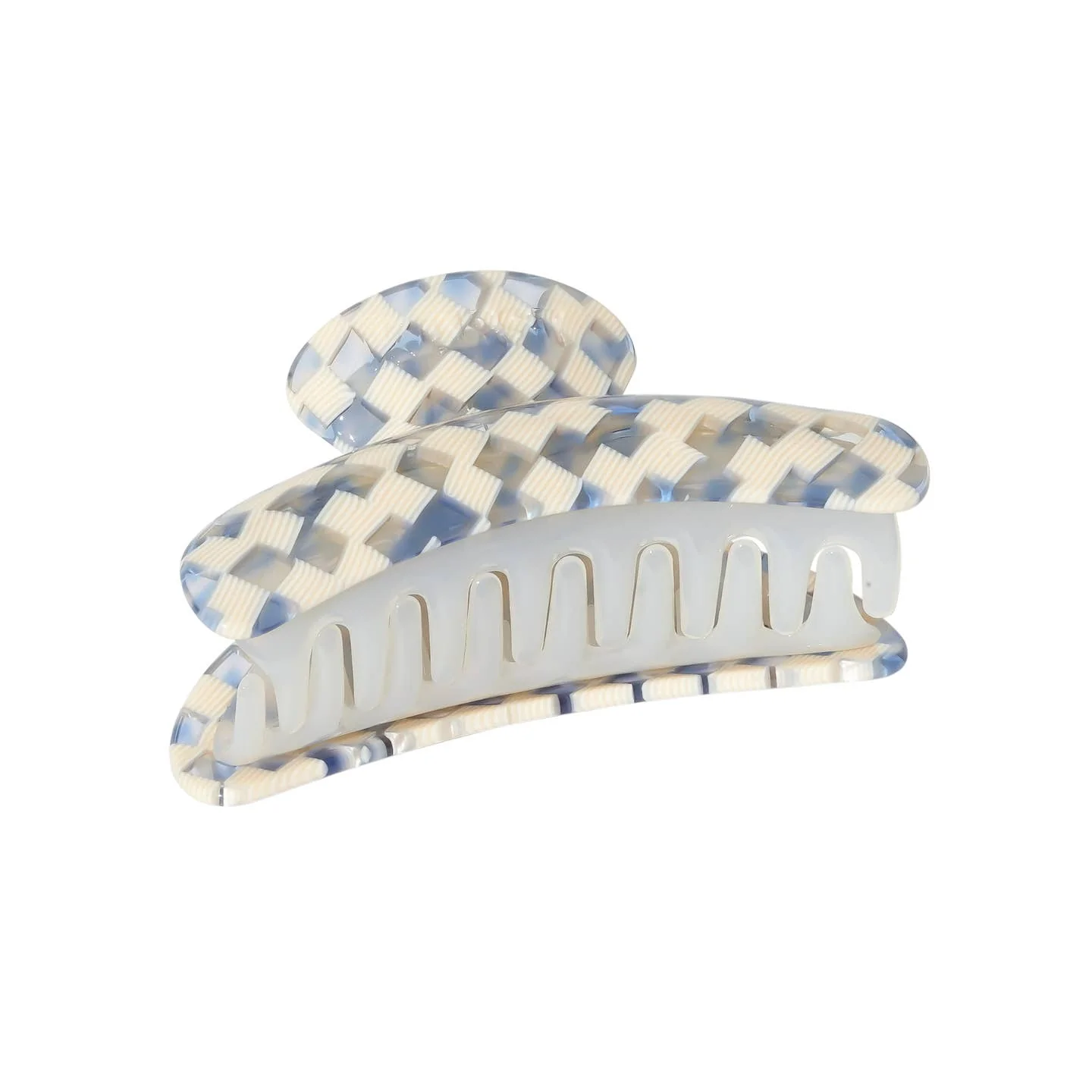 Blue Checkered Hair Clip - Image 4
