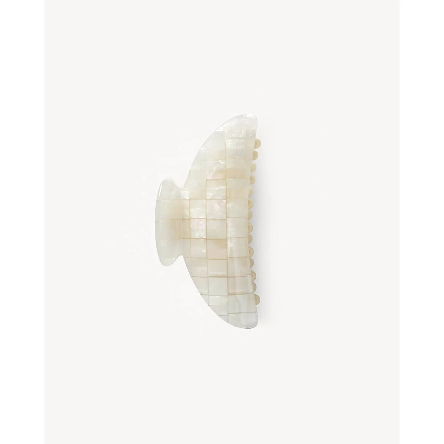Checkered Opalite Shell Hair Clip