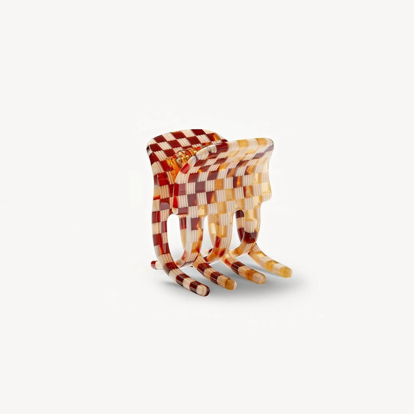 Checkered Tortoise Hair Clip - Image 6
