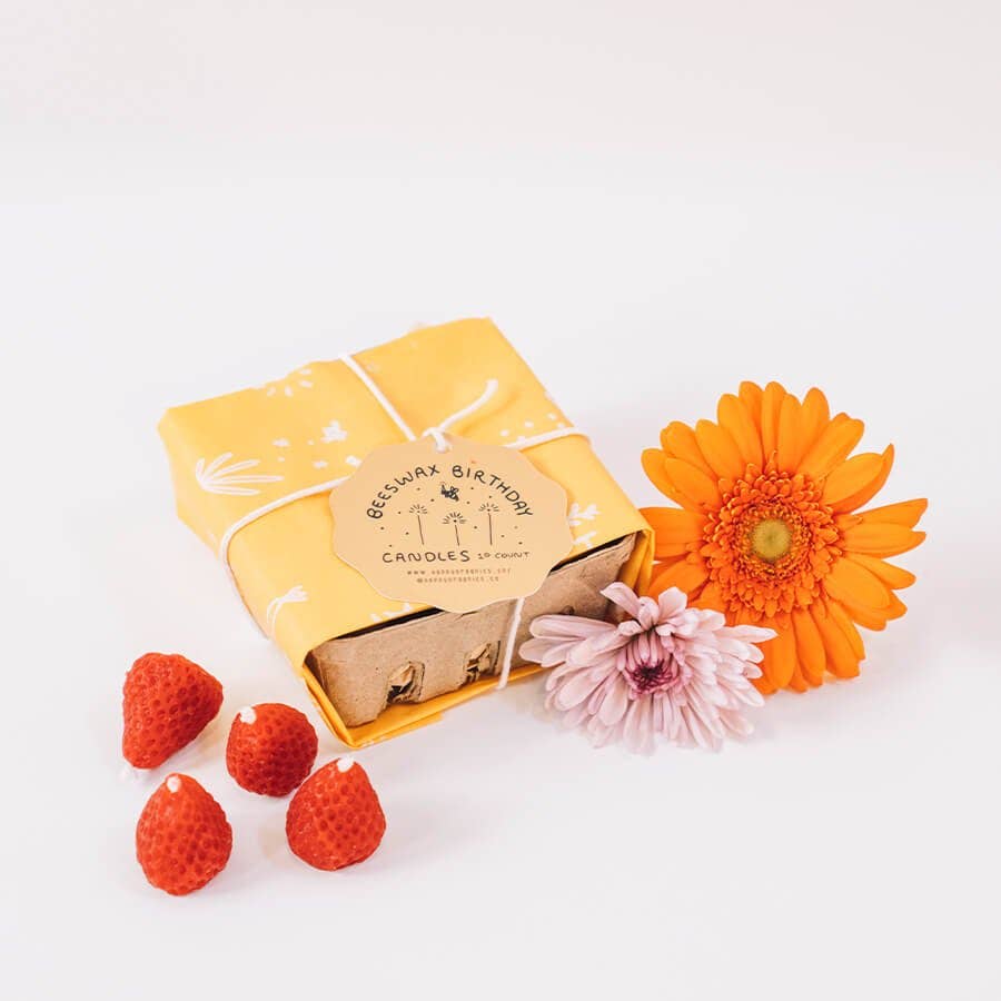 Mini Strawberry Beeswax Candles - Image 3