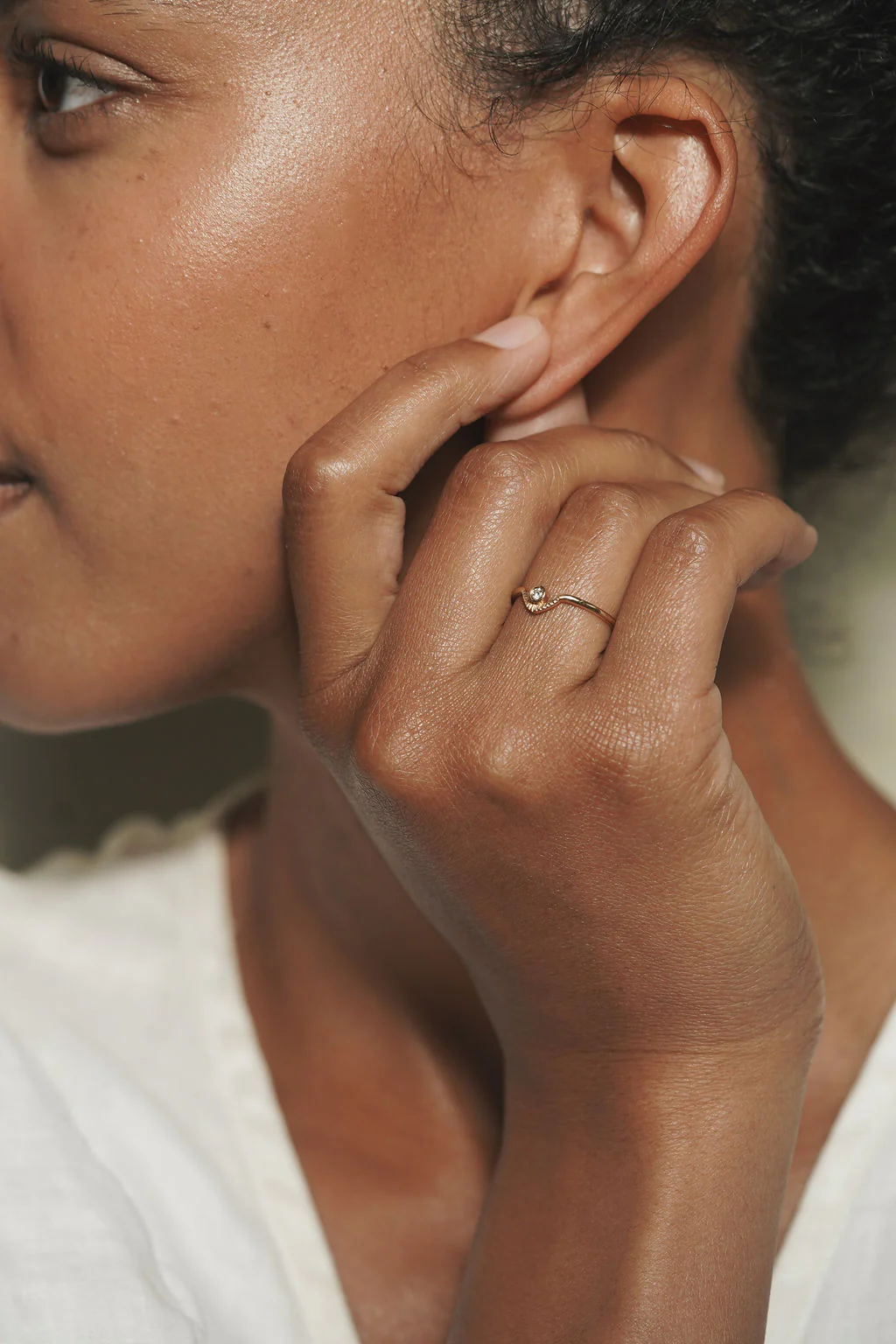 Corrie Ring / White Diamond + 14K Gold - Image 2