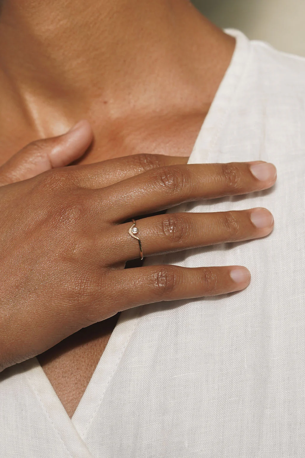 Corrie Ring / White Diamond + 14K Gold - Image 3