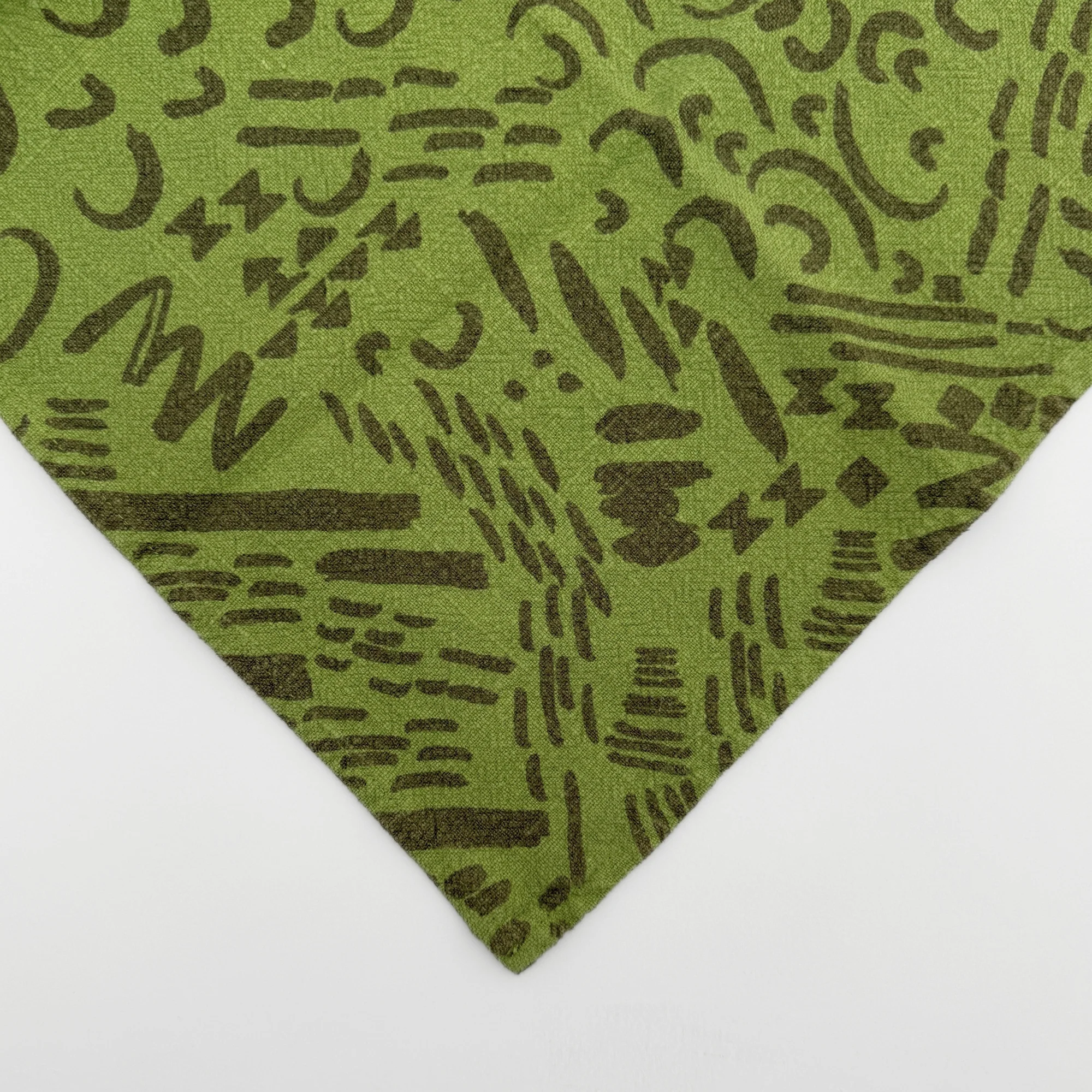 Dashes + Moon Napkin Pair / Moss - Image 2