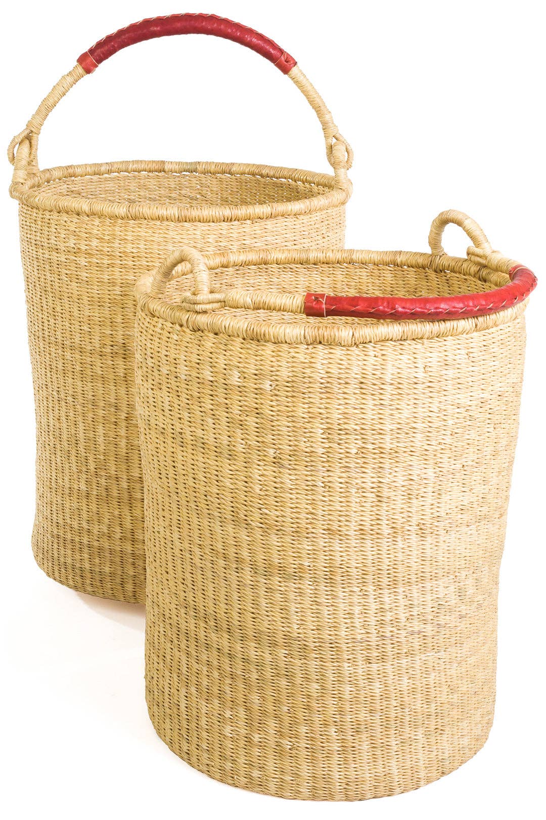 Elephant Grass Hamper - Leather Handles - Image 3
