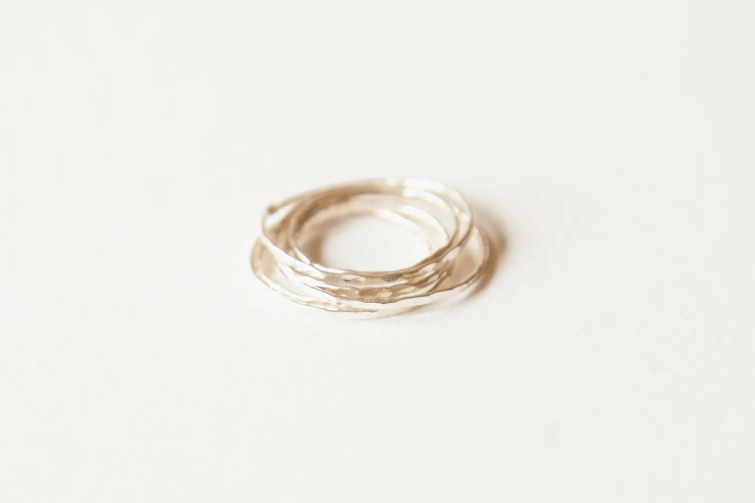 Hammered Stacking Ring - Silver - Image 6