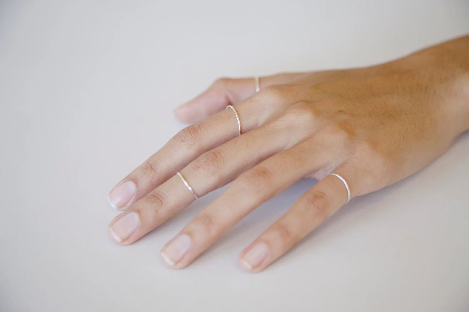 Hammered Stacking Ring - Silver - Image 8