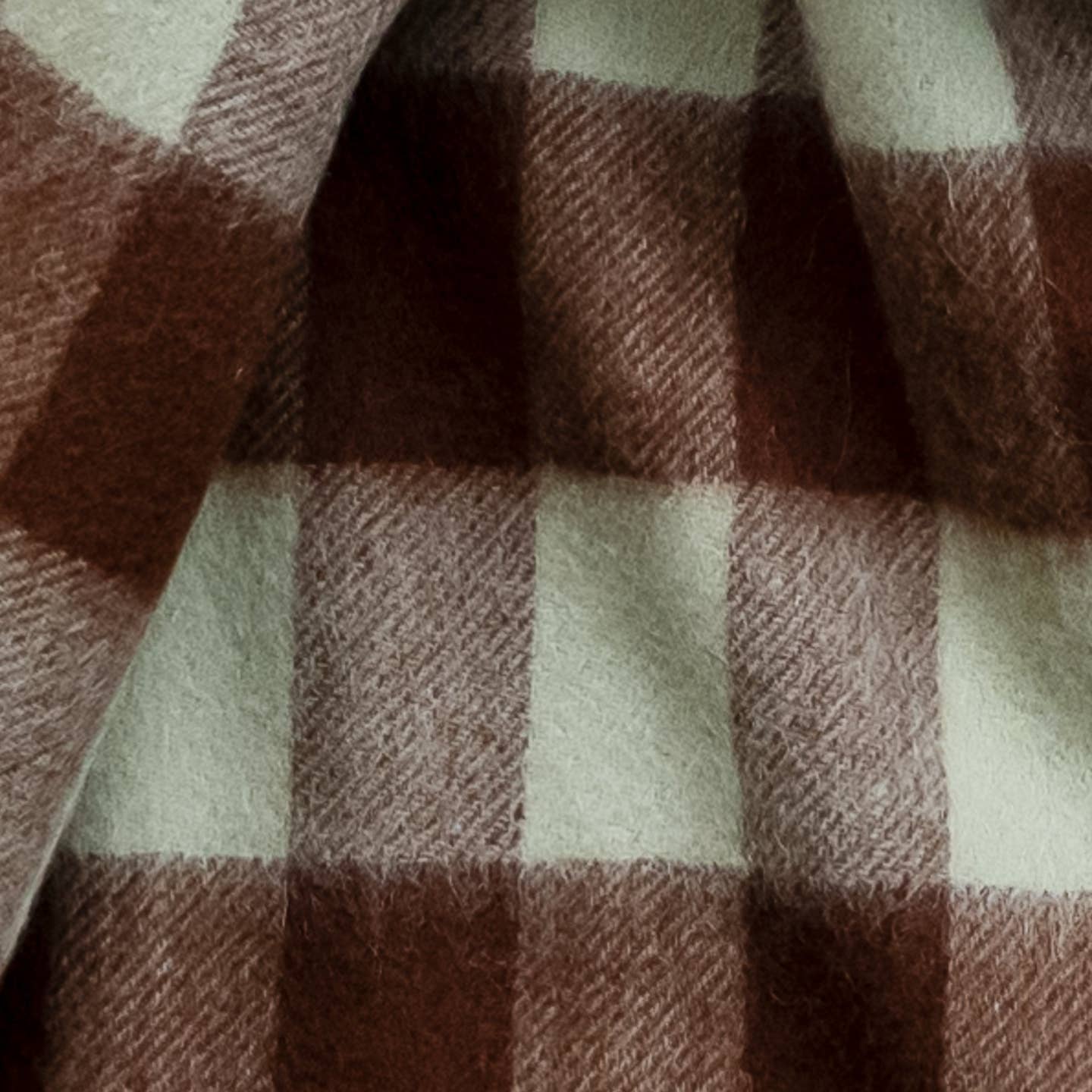 Lambswool Blanket Scarf in Green Gingham - Image 3