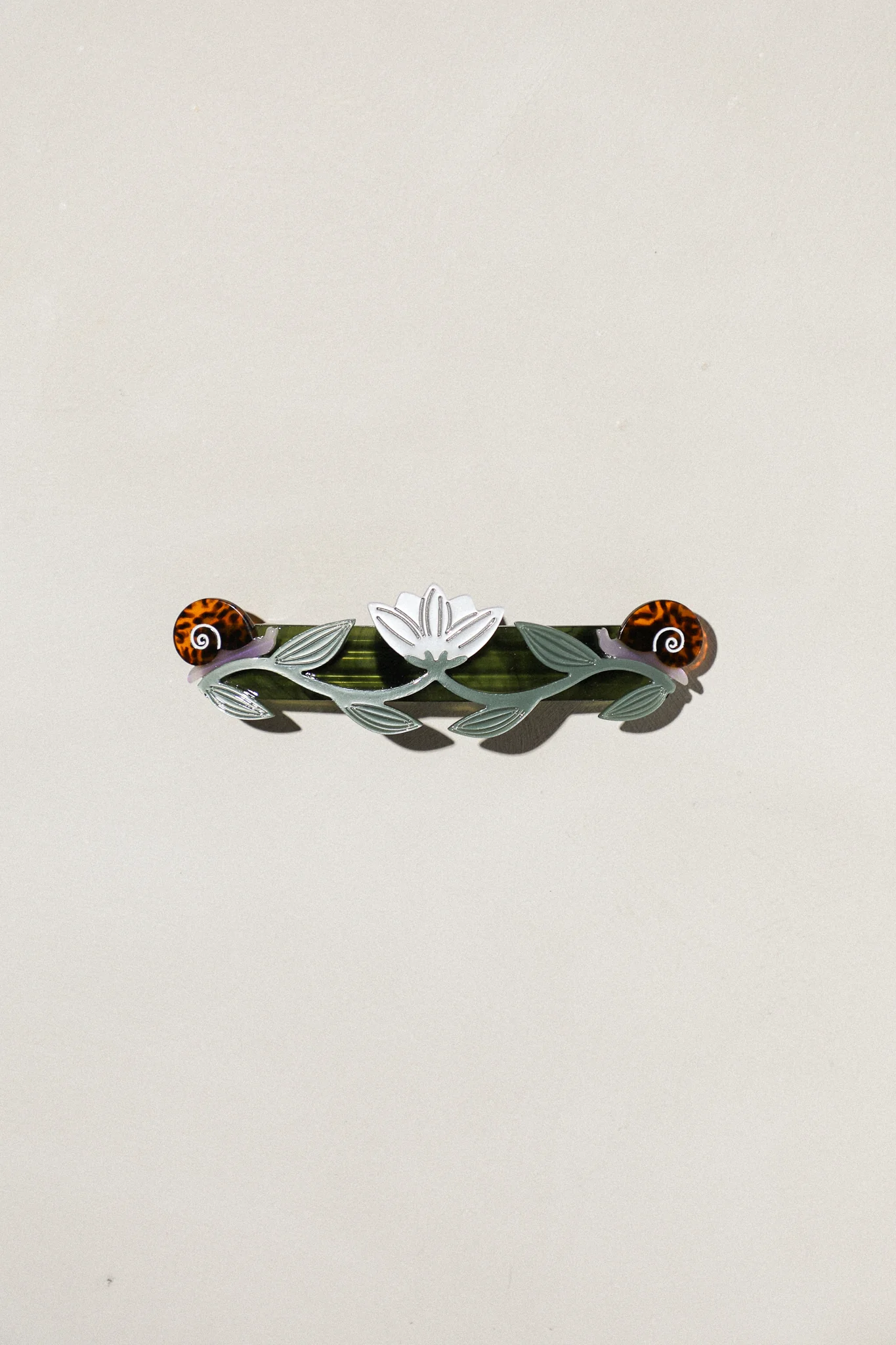 Lotus and Snail French Barrette