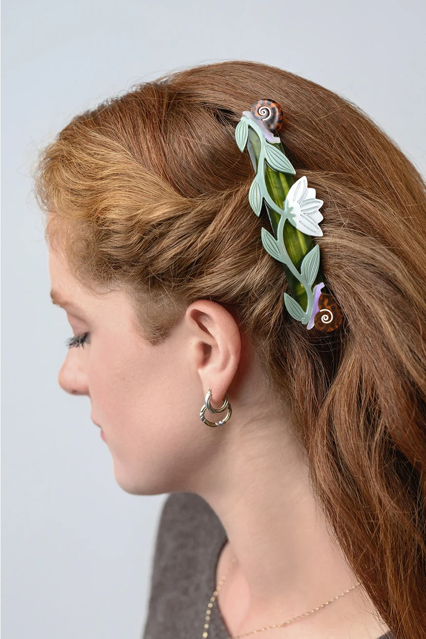 Lotus and Snail French Barrette - Image 2