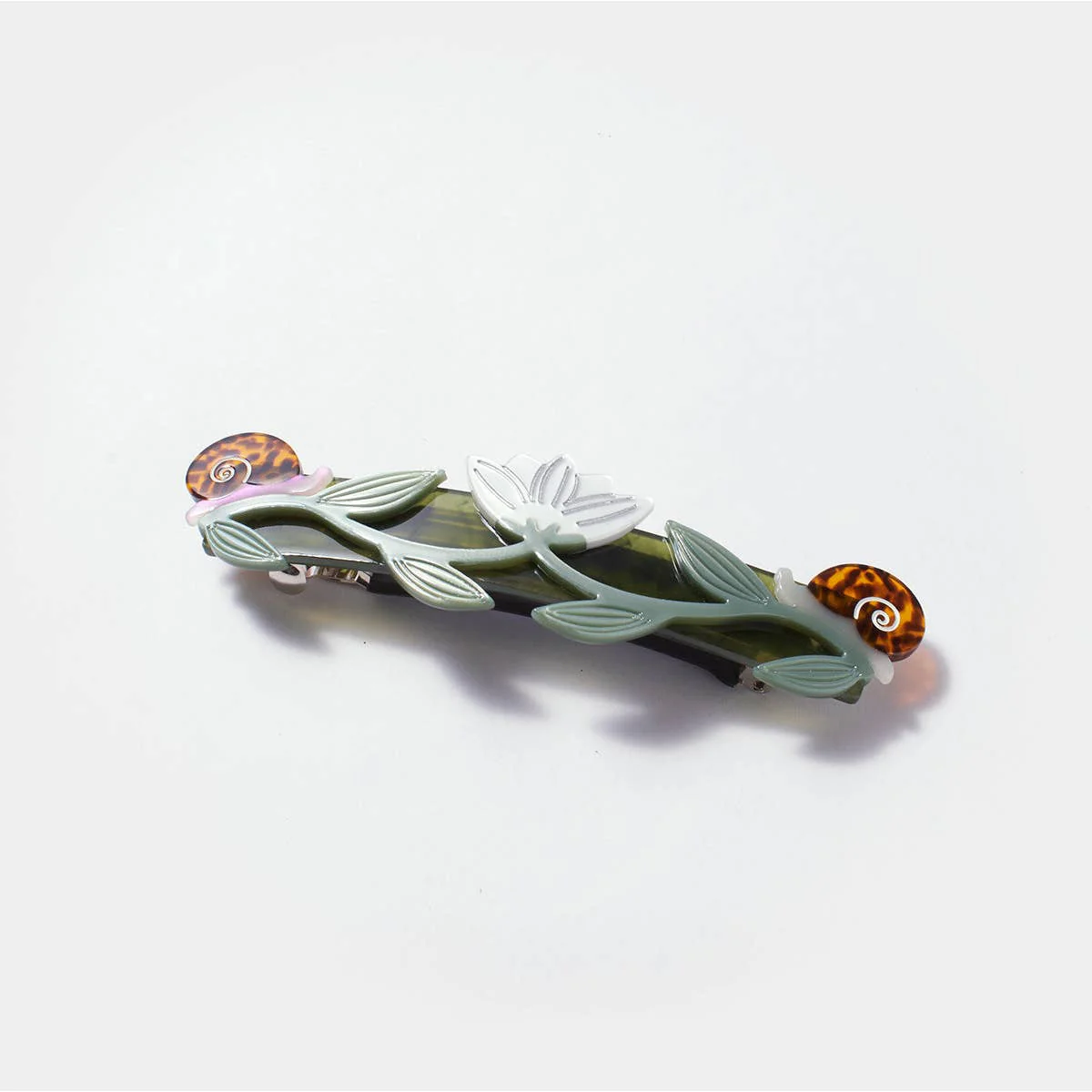 Lotus and Snail French Barrette - Image 3