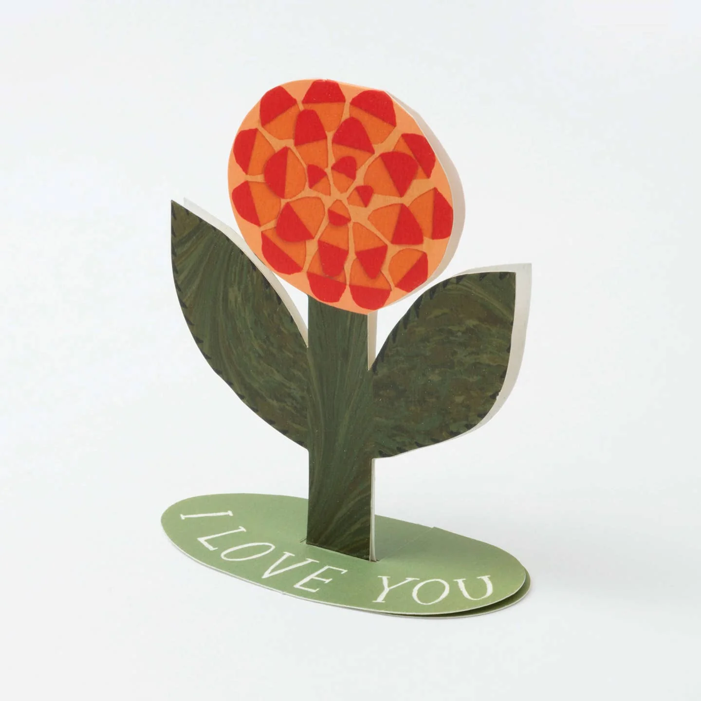 Love You Flower Standing Greeting Card