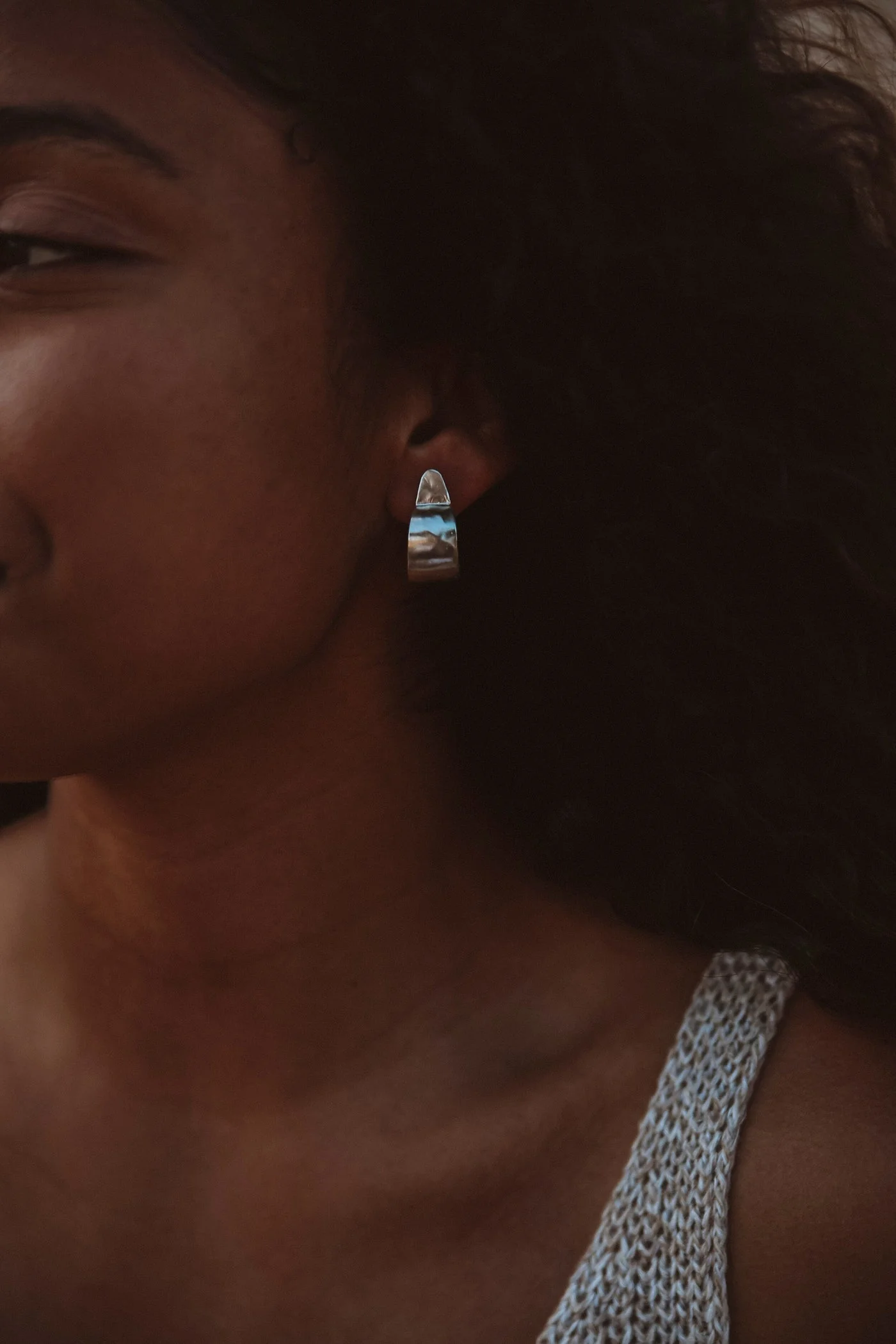 Shield Hoops - Sterling Silver - Image 3
