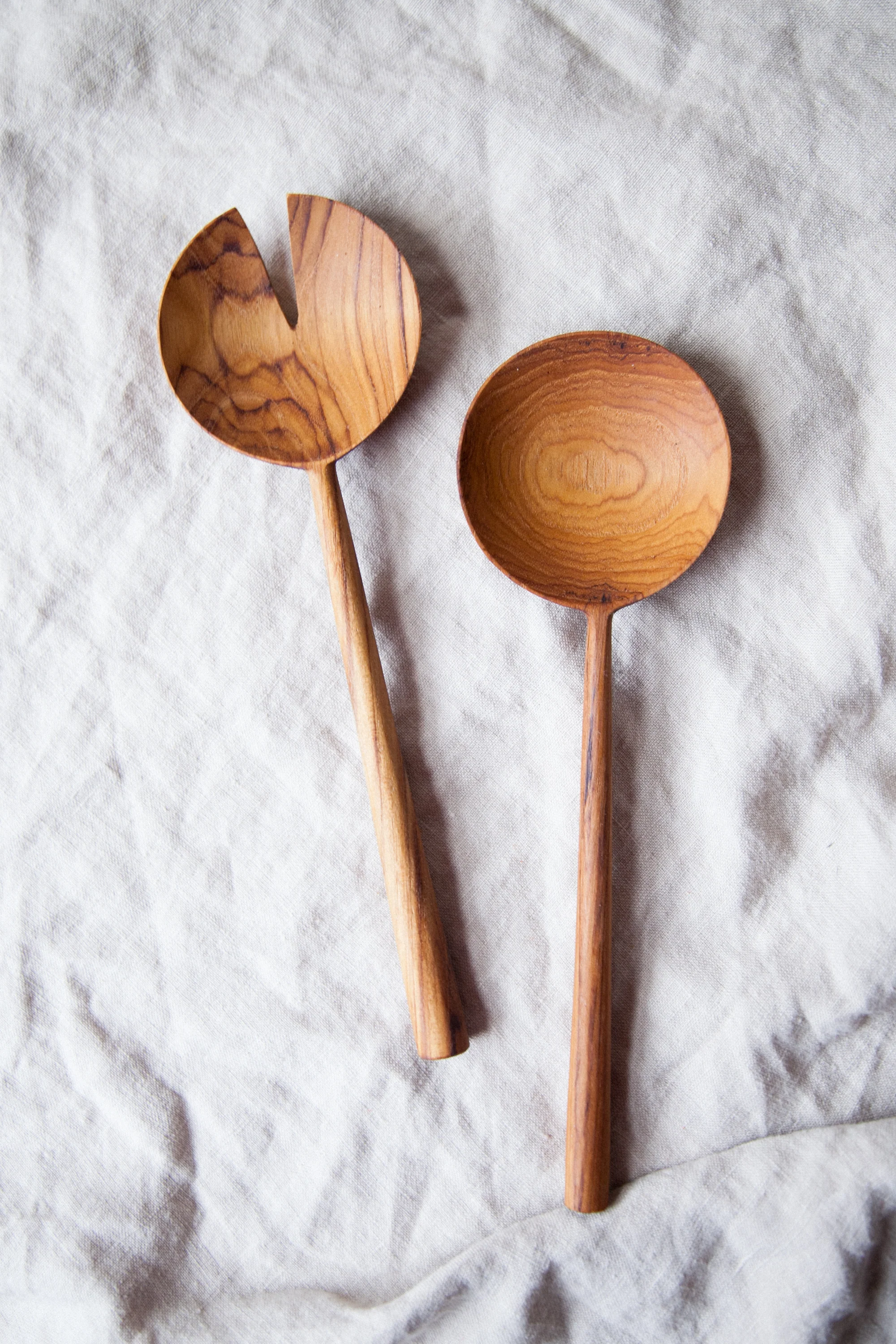 Teak Salad Servers Set
